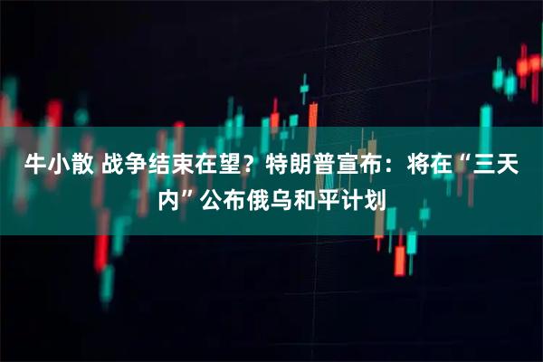 牛小散 战争结束在望？特朗普宣布：将在“三天内”公布俄乌和平计划