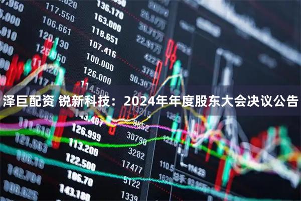 泽巨配资 锐新科技：2024年年度股东大会决议公告