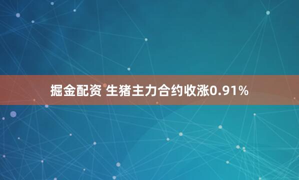 掘金配资 生猪主力合约收涨0.91%